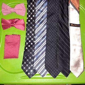 Men's assorted ties and bow tie with Hankie